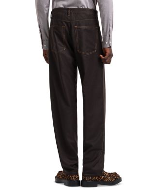 Denim Effect Wool Pants