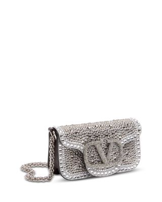 Small Locò VLogo Rhinestone Shoulder Bag