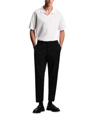 Open Collar Wool Polo Shirt