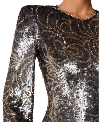 Paradise Sequin-embellished Puff-sleeve Maxi Dress