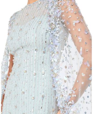 Blaize Sequin-embellished Cape Maxi Dress
