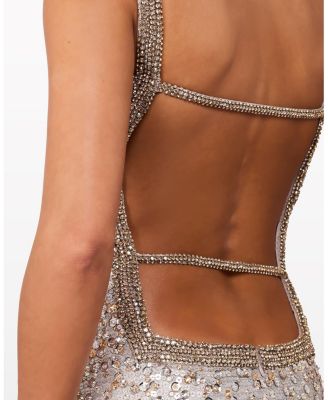Lotus Sequin-embellished Open-back Maxi Dress