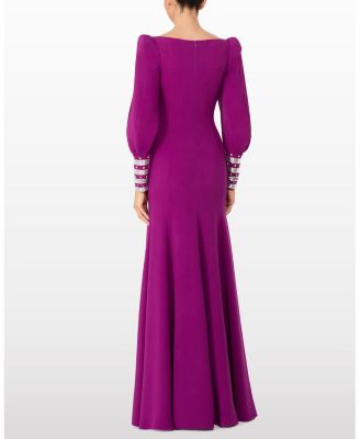 Francolin Embellished-cuffs Puff-sleeve Maxi Dress