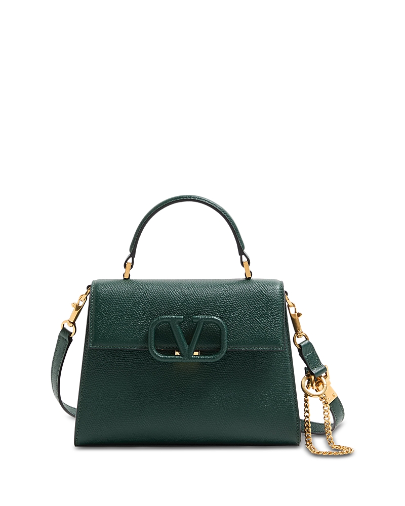 Valentino Vsling Small Vlogo Convertible Top Handle Bag In Green