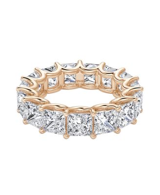 Eternity Band in 14K Rose Gold, 7.5ctw Princess Lab Grown Diamonds