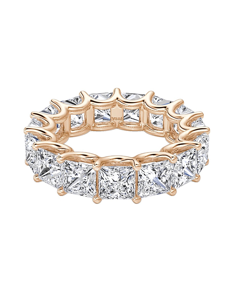 Vrai Eternity Band in 14K Rose Gold, 7.5ctw Princess Lab Grown Diamonds