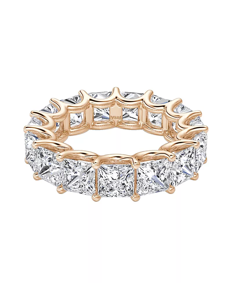 Vrai Eternity Band in 14K Rose Gold, 7.5ctw Princess Lab Grown Diamonds