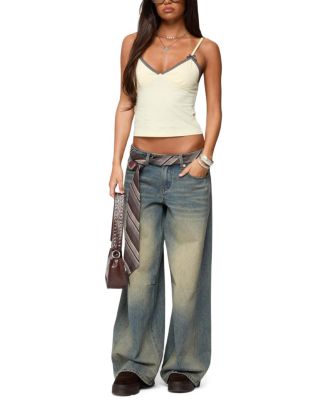 Ruelle Contrast Frill Tank Top