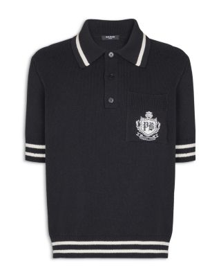 College Emblem Short Sleeve Polo Sweater