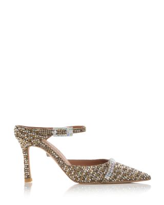 Women's Strass Embellished Pointed Mule Pumps
