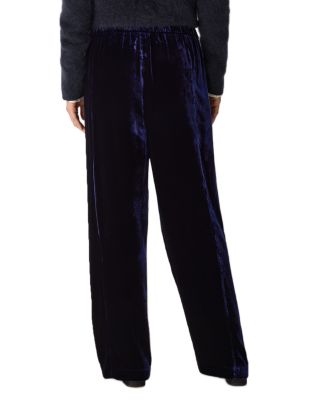 Velvet Straight Ankle Pleated Pants