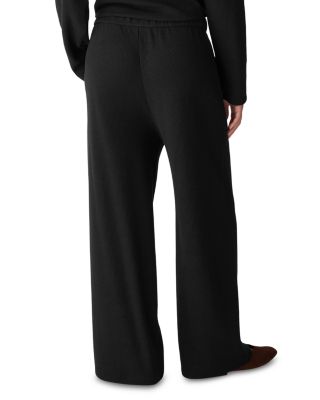 Waffle Double Knit Wide Ankle Pants with Drawstring