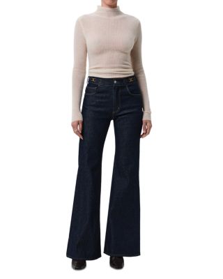Kimberly Horsebit High Rise Flare Jeans in Helia