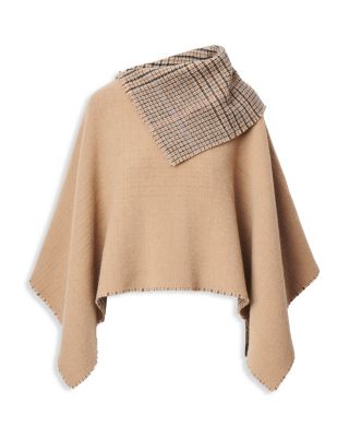 Wendy Reversible Wool Blend Cowl Poncho