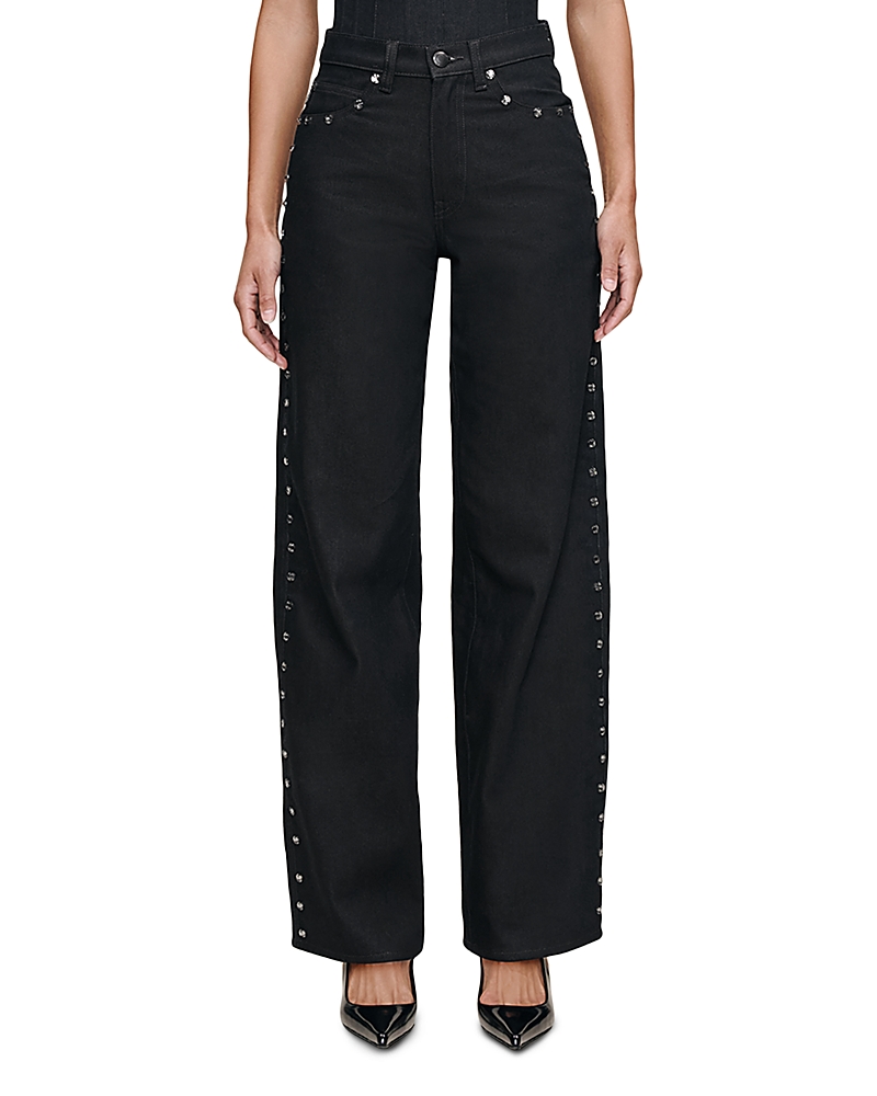 Dl1961 Kaylen Soft Curve High Rise Jeans In Eternity Embellished In Black