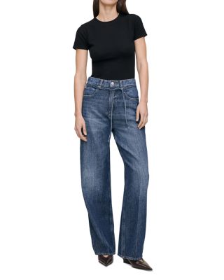 Casie Aura Mid Rise Wide Leg Jeans in Space Blue