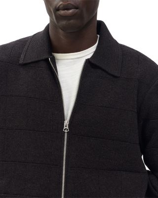 Melrose Window Pane Full Zip Sweater 