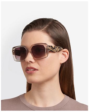 Gradient Rectangular Sunglasses, 55mm