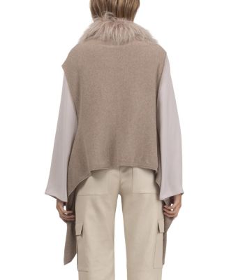 Cashmere And Merino Wool Blend Vest with  Lamb Trim