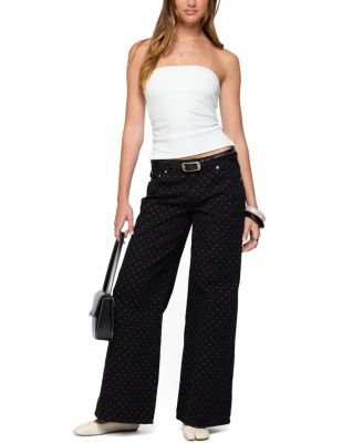  Misha Polka Dot Baggy Low Black Wash Jeans