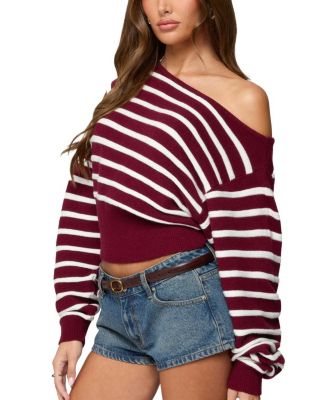  Mika Off Shoulder Oversized Sweater
