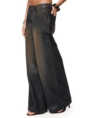  Oversized Mud Wash Low Rise Black Wash Jeans