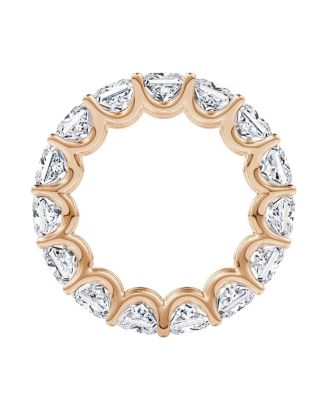 Eternity Band in 14K Rose Gold, 7.5ctw Princess Lab Grown Diamonds