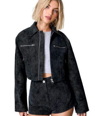 Distressed Faux Leather Hotpants