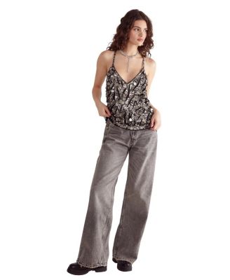 Mixed Disc Sequin Longline Cami Top