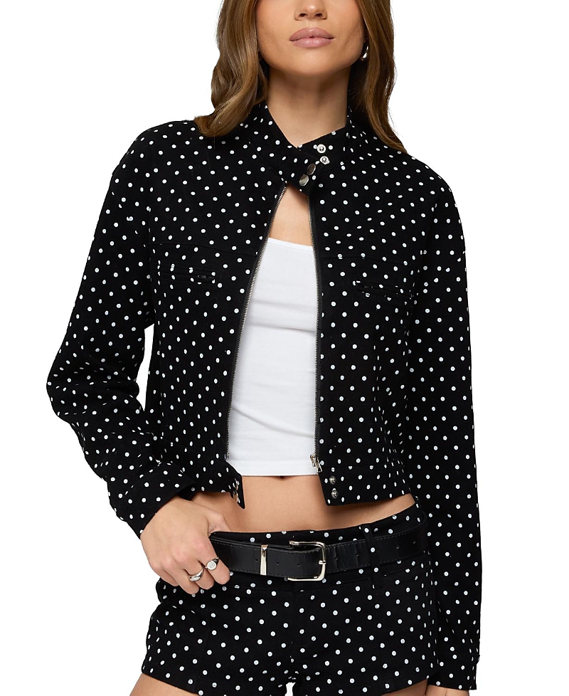 Edikted Tabitha Polka Dot Jacket In Black