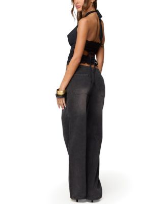 Aliyah Zip Low Rise Black Wash Jeans