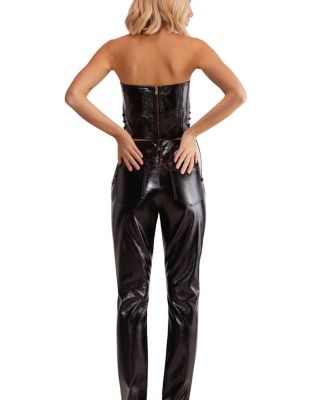 Distressed High Waisted Vinyl Pants