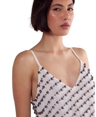  Studded Asymmetric Fringed Cami Top