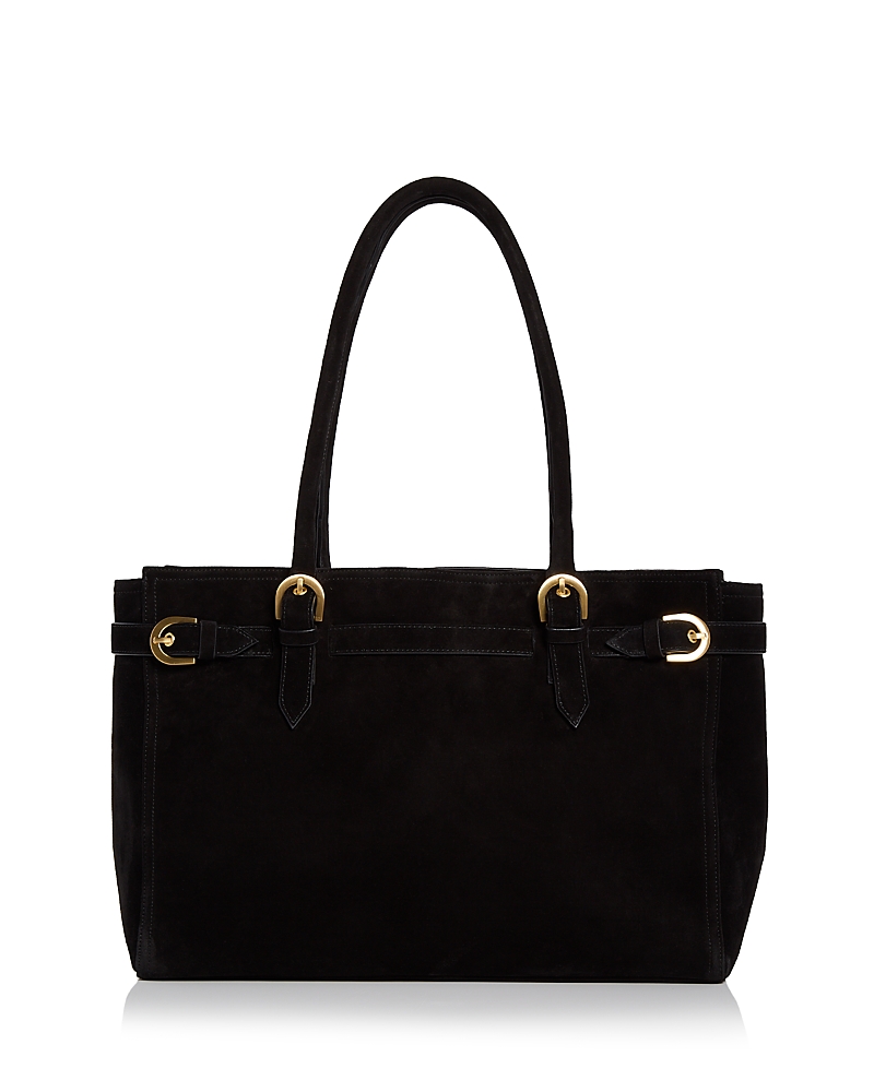 Reformation Beatrice Suede Tote In Black