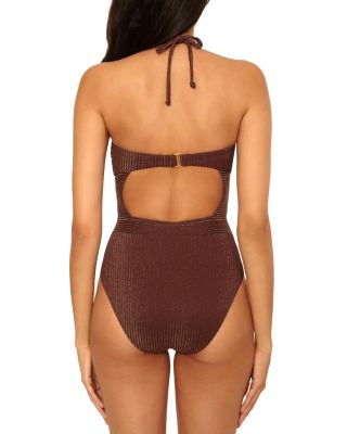 Golden Isle Brinley Rib Bandeau One Piece Swimsuit