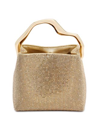Cult Gaia Solene Mini Rhinestone Mesh Top Handle Bag