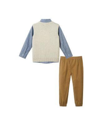 Boys' Winter Moose Sweater Vest, Buttondown, and Pant Set - Little Kid
