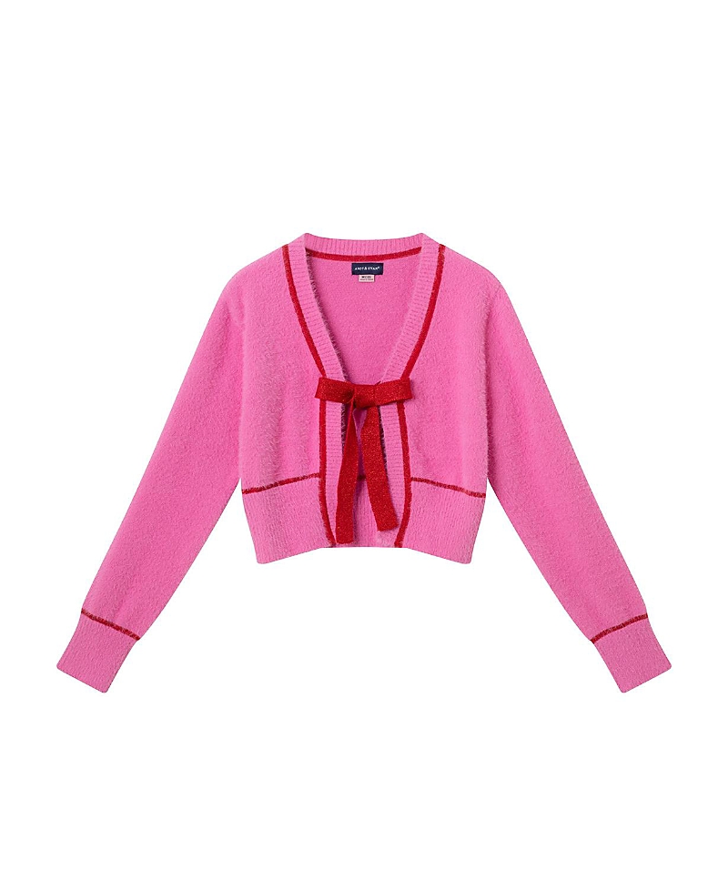Andy & Evan Kids' Bow Cardigan In Pink