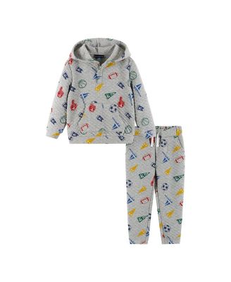 Boys' Varsity Print Hooded Sweatshirt and Pant Lounge Set - Little Kid, Big Kid