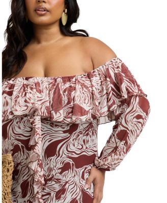 Ruffle Bardot Midaxi Dress