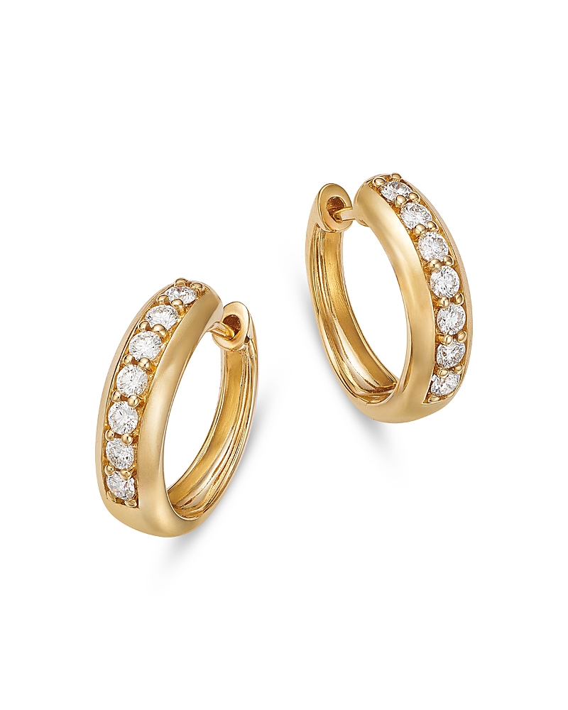 Bloomingdale's Fine Collection Diamond Huggie Hoop Earrings in 14K Yellow Gold, 0.5 tcw
