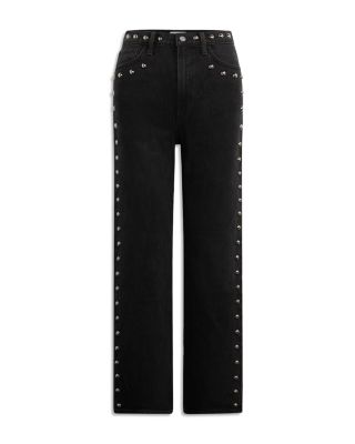 The Margot Studded Straight Jeans in Chic Shadow