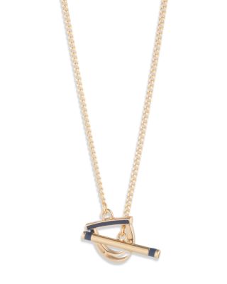 Stirrup Link Toggle Pendant Necklace, 17&amp;quot;