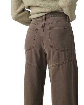 The Harlowe Seamed Wide Leg Jeans in Tiramisu