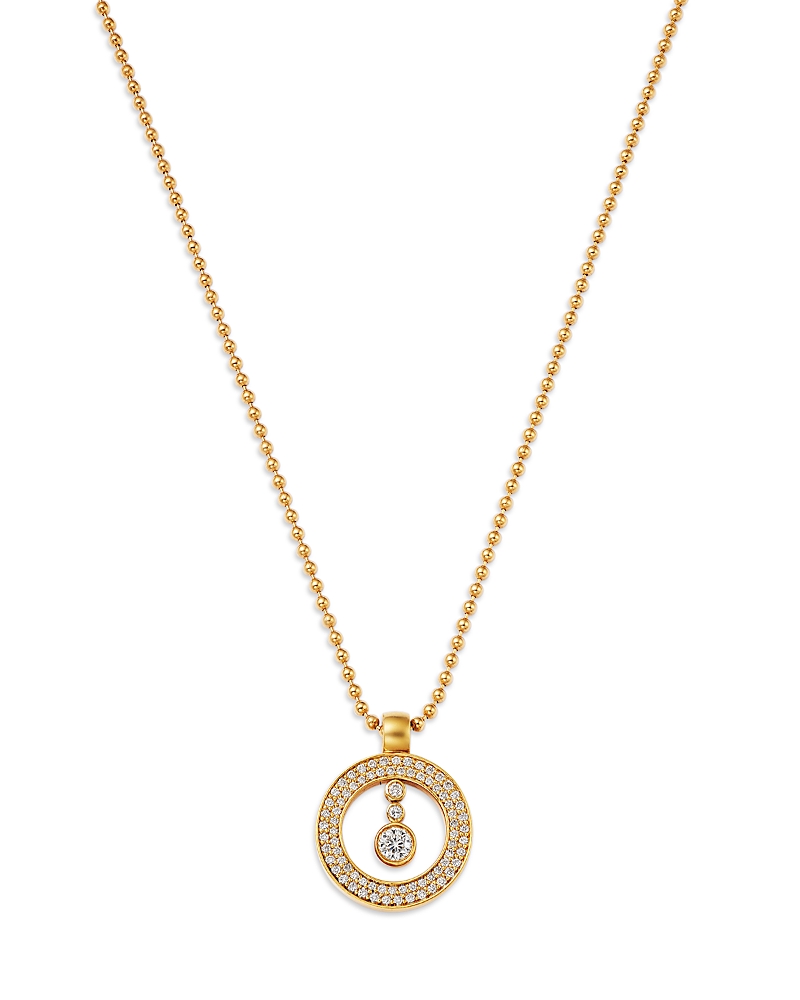 Roberto Coin 18k Yellow Gold Cento Diamond Baby O Circle Pendant Necklace, 16-18