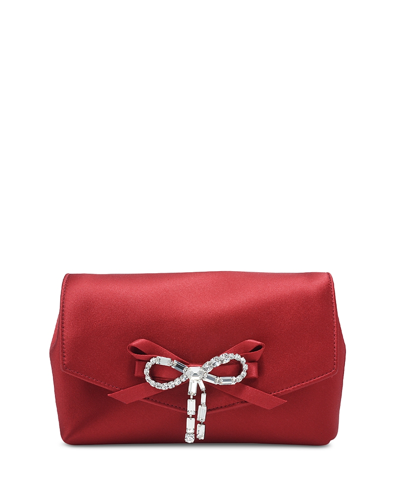 Jimmy Choo Soft Bow Satin Mini Bag In Red