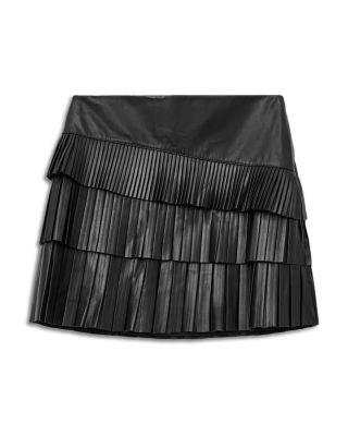 Nara Leather Pleated Skirt