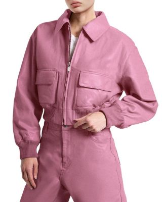  Florence Upcycled Leather Bomber Jacket