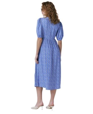 Nellie Crepe Collared Midi Smock Dress