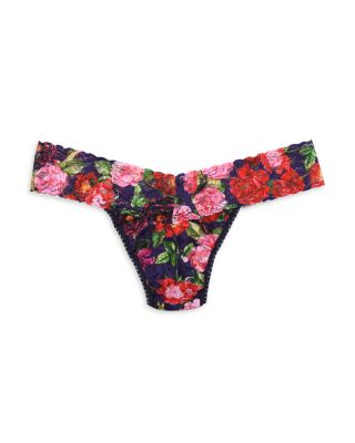 Printed Signature Lace Low Rise Thong
